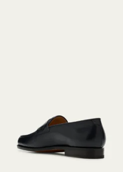 John LobbMen's Lopez Denim and Leather Penny Loafers