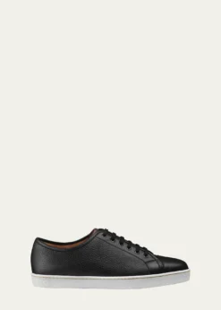 John LobbMen's Textured Leather Low-Top Sneakers