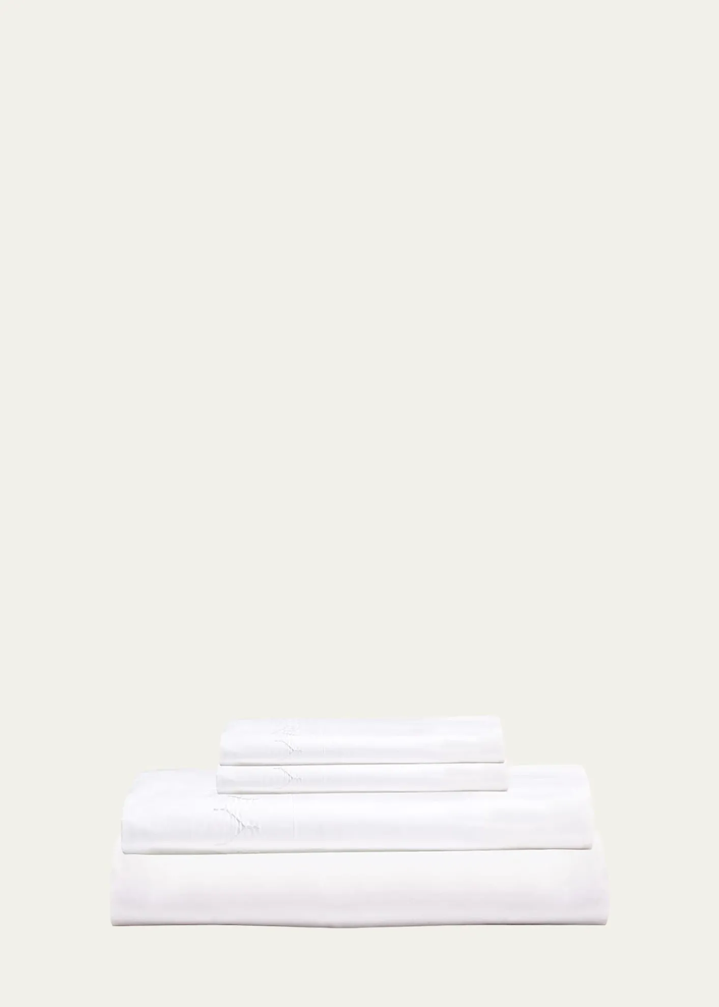 John RobshawStitched White King Sheet Set