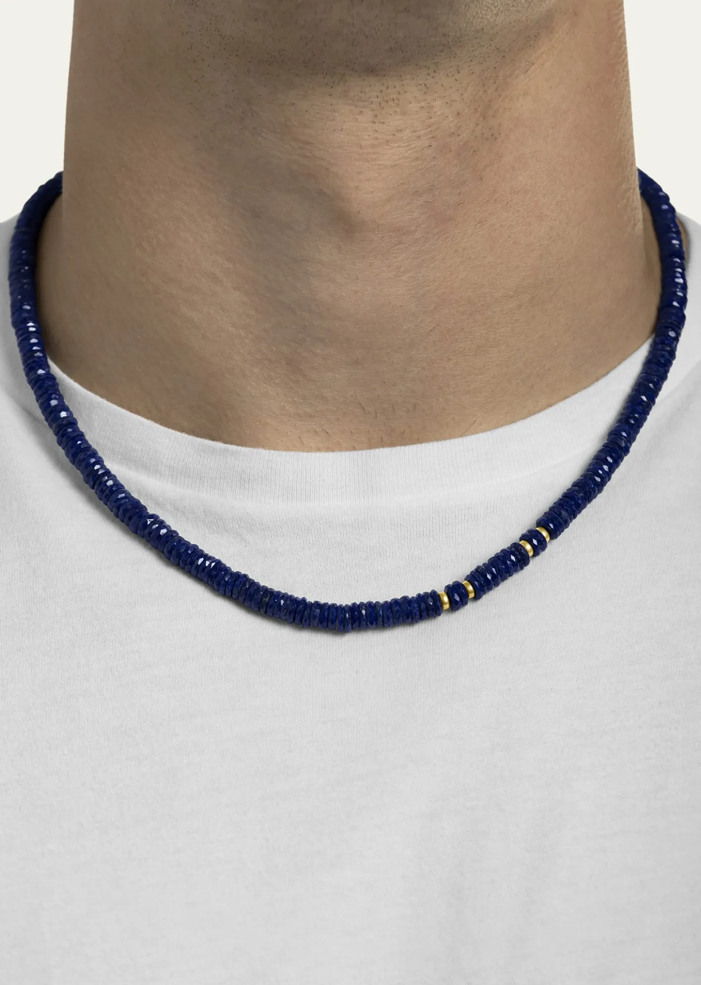 Jorge AdelerMen's Lapis Lazuli Beaded Necklace