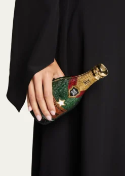 Judith Leiber CoutureCheers Champagne Bottle Crystal Clutch Bag