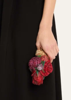 Judith Leiber CoutureCorsage Roses Clutch Bag with Chain Strap