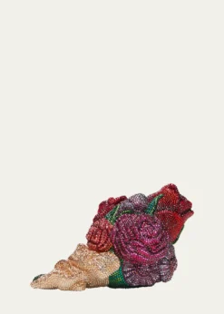 Judith Leiber CoutureCorsage Roses Clutch Bag with Chain Strap