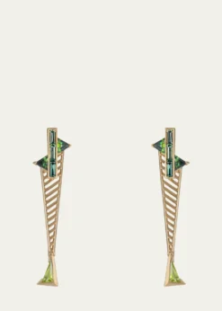 JV INSARDISuspension Sapphire, Tourmaline and Peridot Earrings