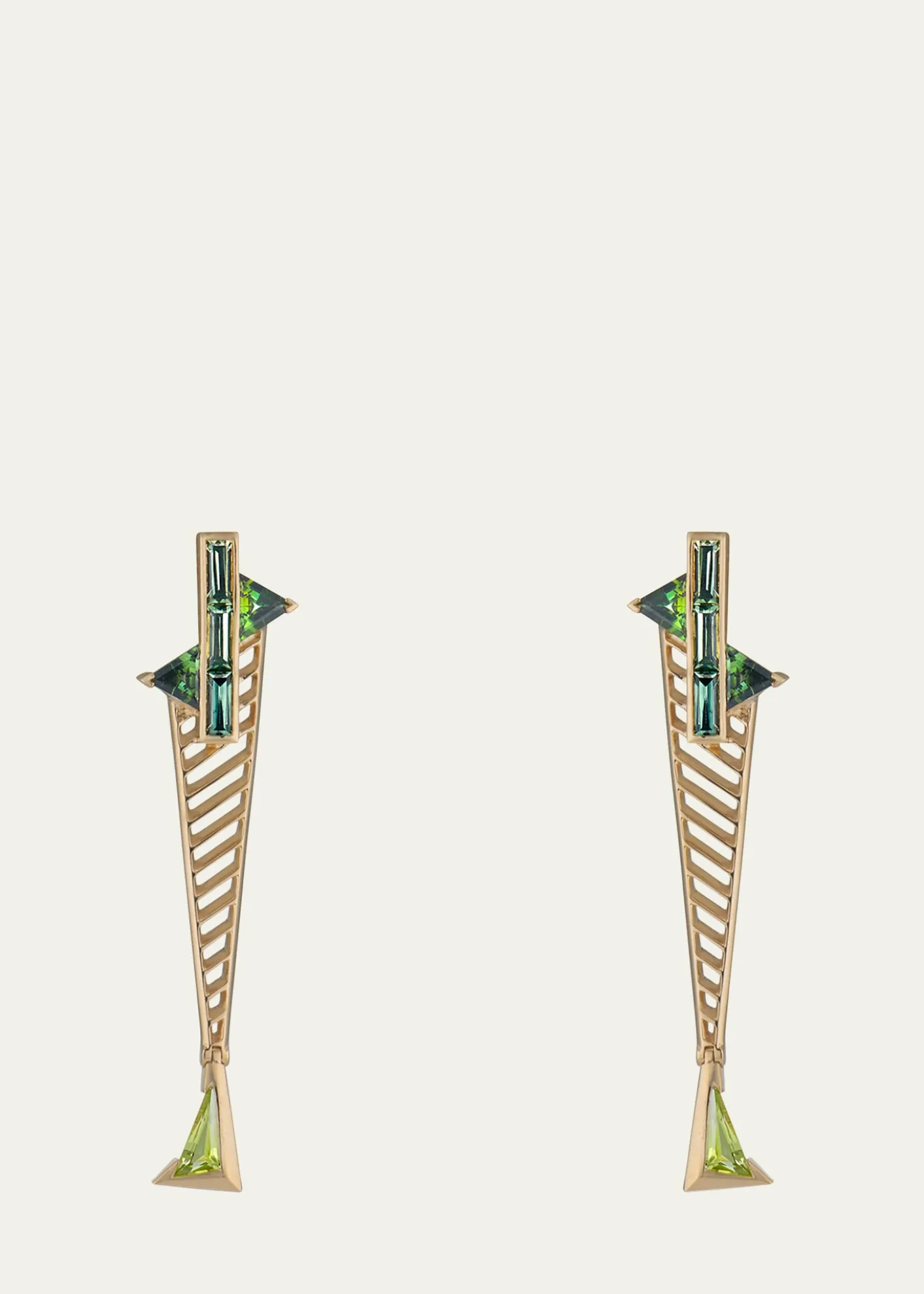 JV INSARDISuspension Sapphire, Tourmaline and Peridot Earrings