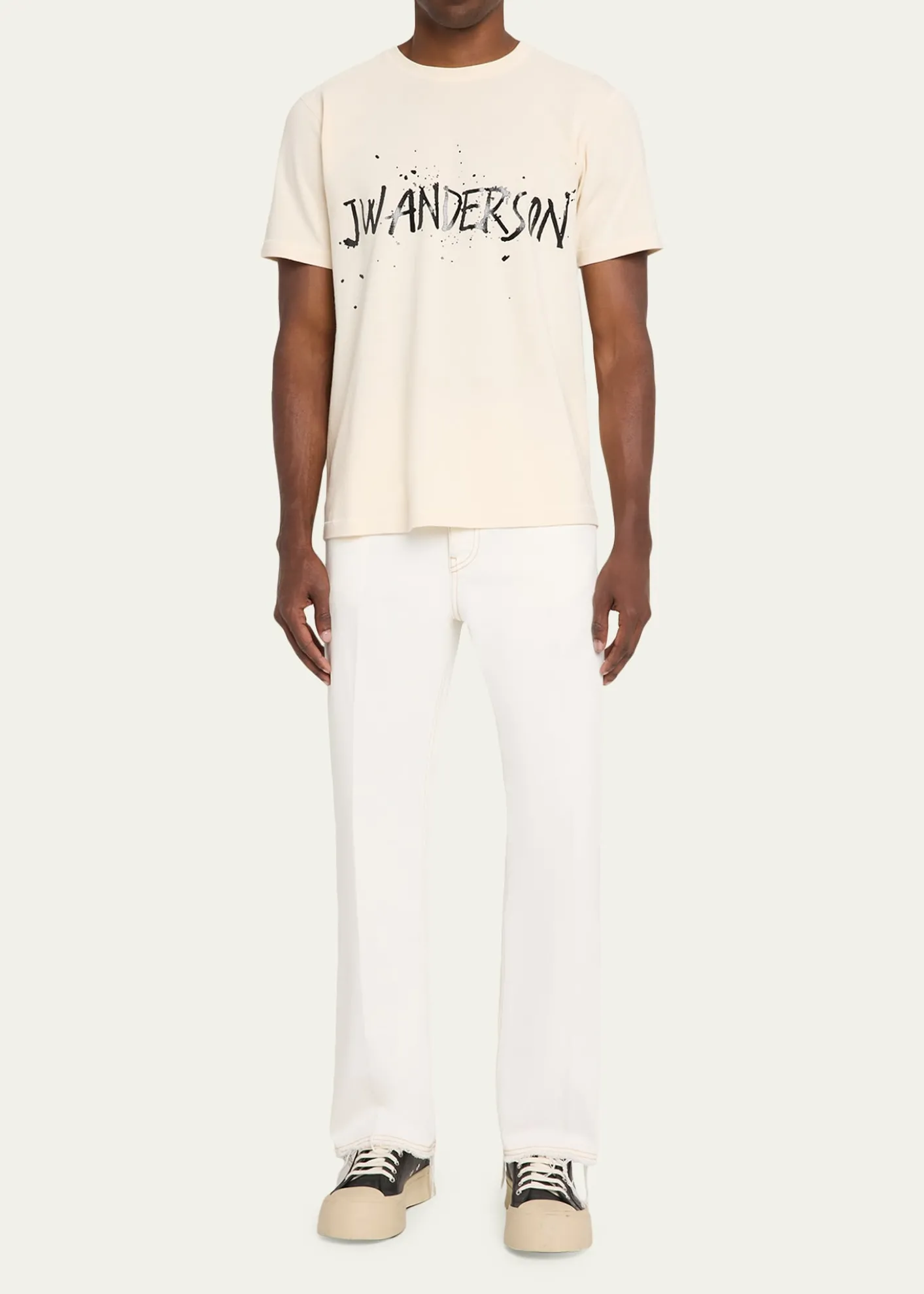 JW AndersonMen's Splatter Logo Graphic Cotton T-Shirt