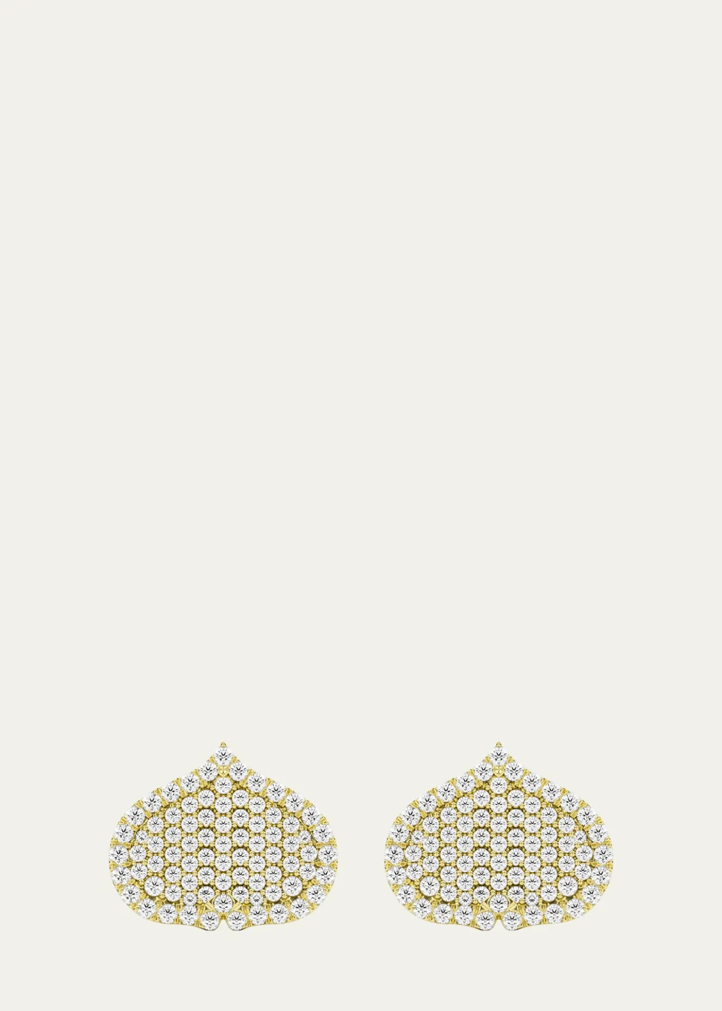 KAMALEye Adore Stud Earrings in Gold and White Diamonds, 15mm