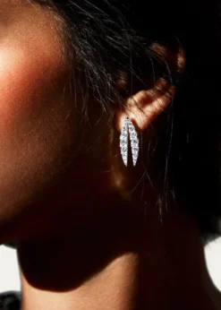 KAMALLotus Diamond Drop Earrings