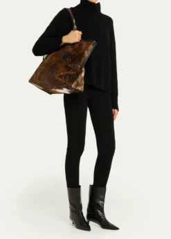 KasslCow-Print Calf Hair Tote Bag