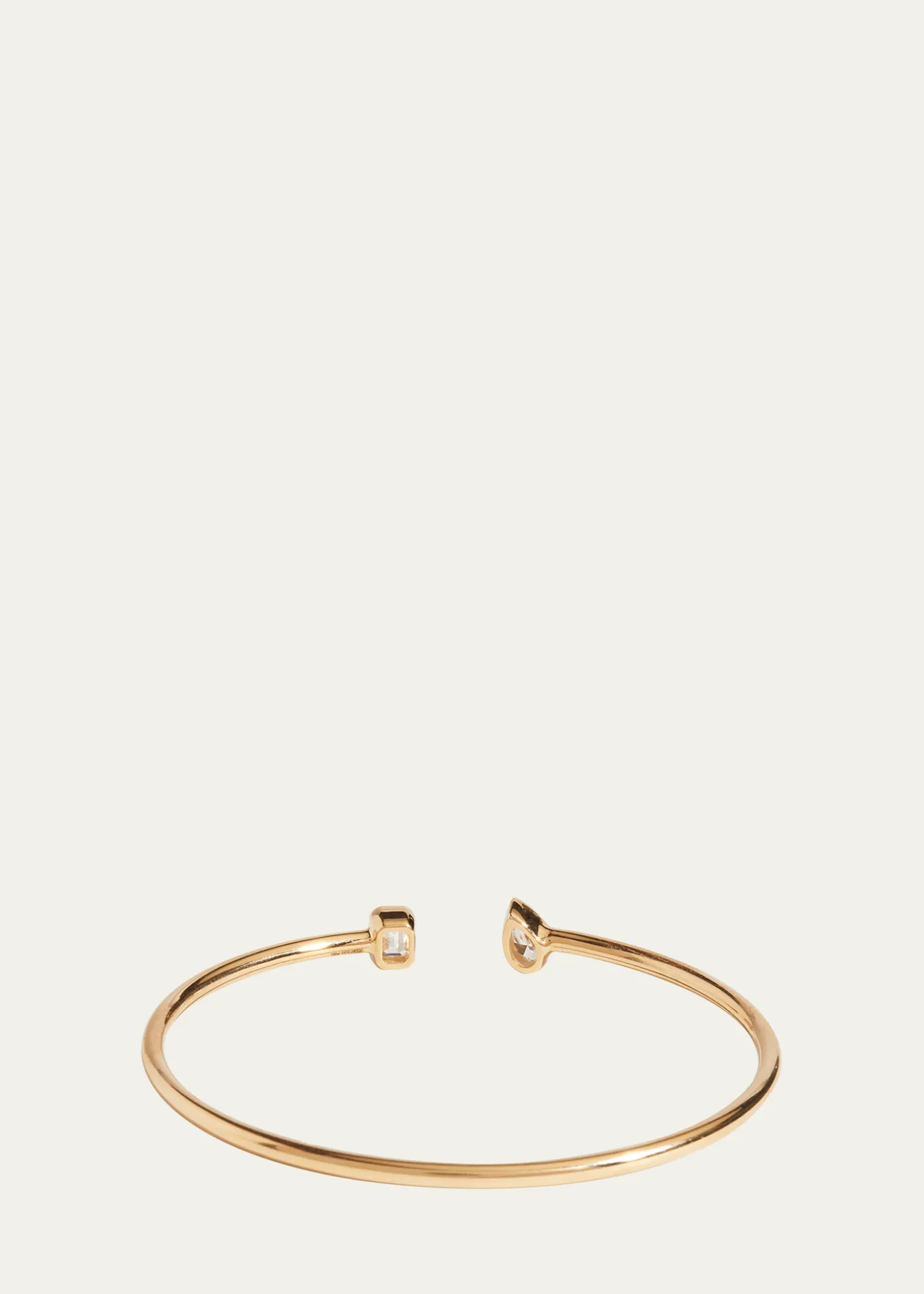 Kendall RowFlexible 14K Yellow Gold Two-Stone Lab Diamond Cuff Bracelet