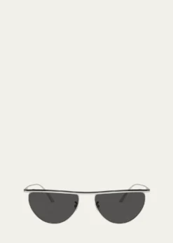 KHAITE x Oliver PeoplesSleek Metal Windsor Rim Sunglasses