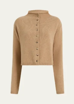 KhaiteAnnora Funnel-Neck Wool-Cashmere Cardigan
