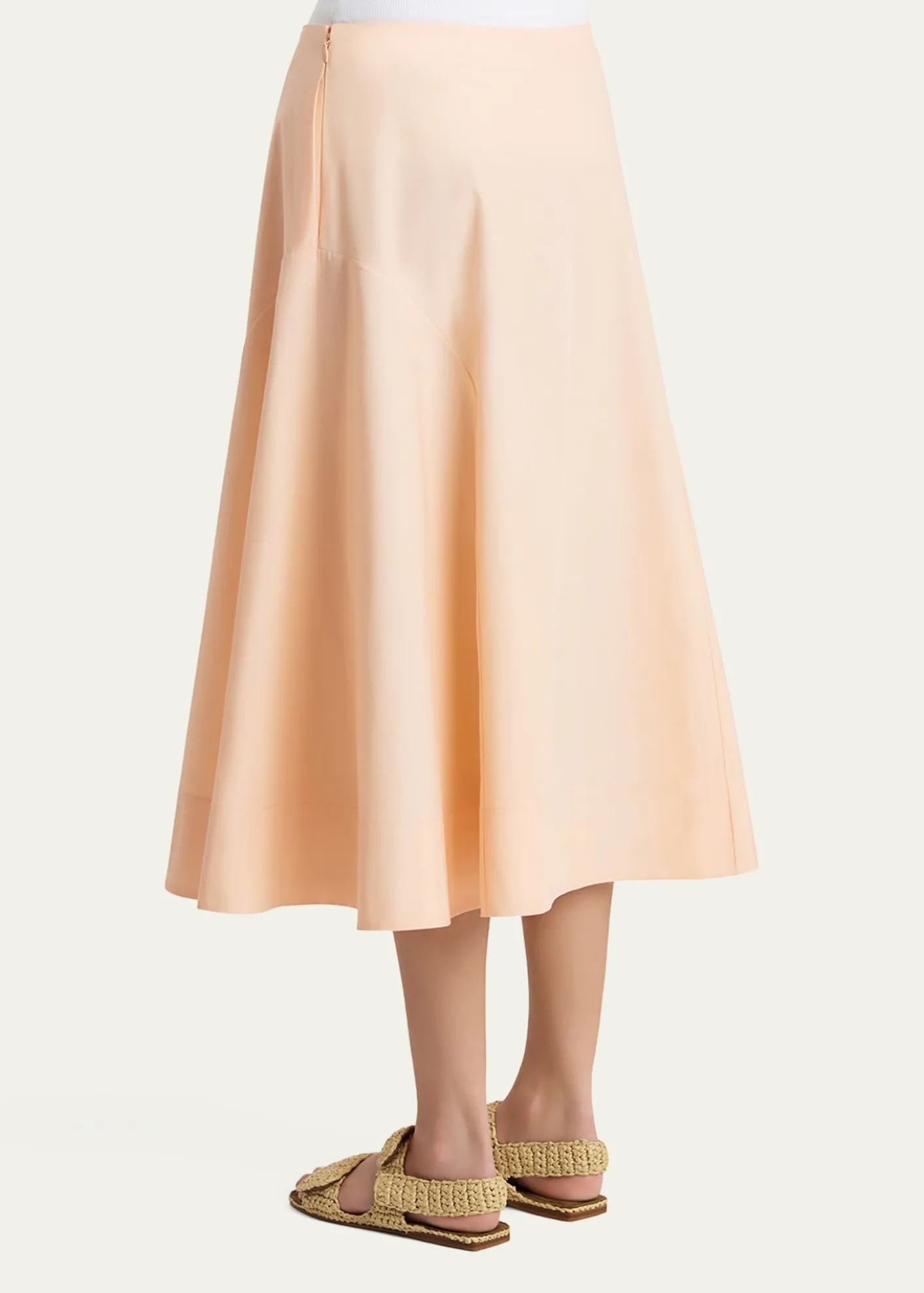KhaiteArtin Paneled Cotton Midi Skirt