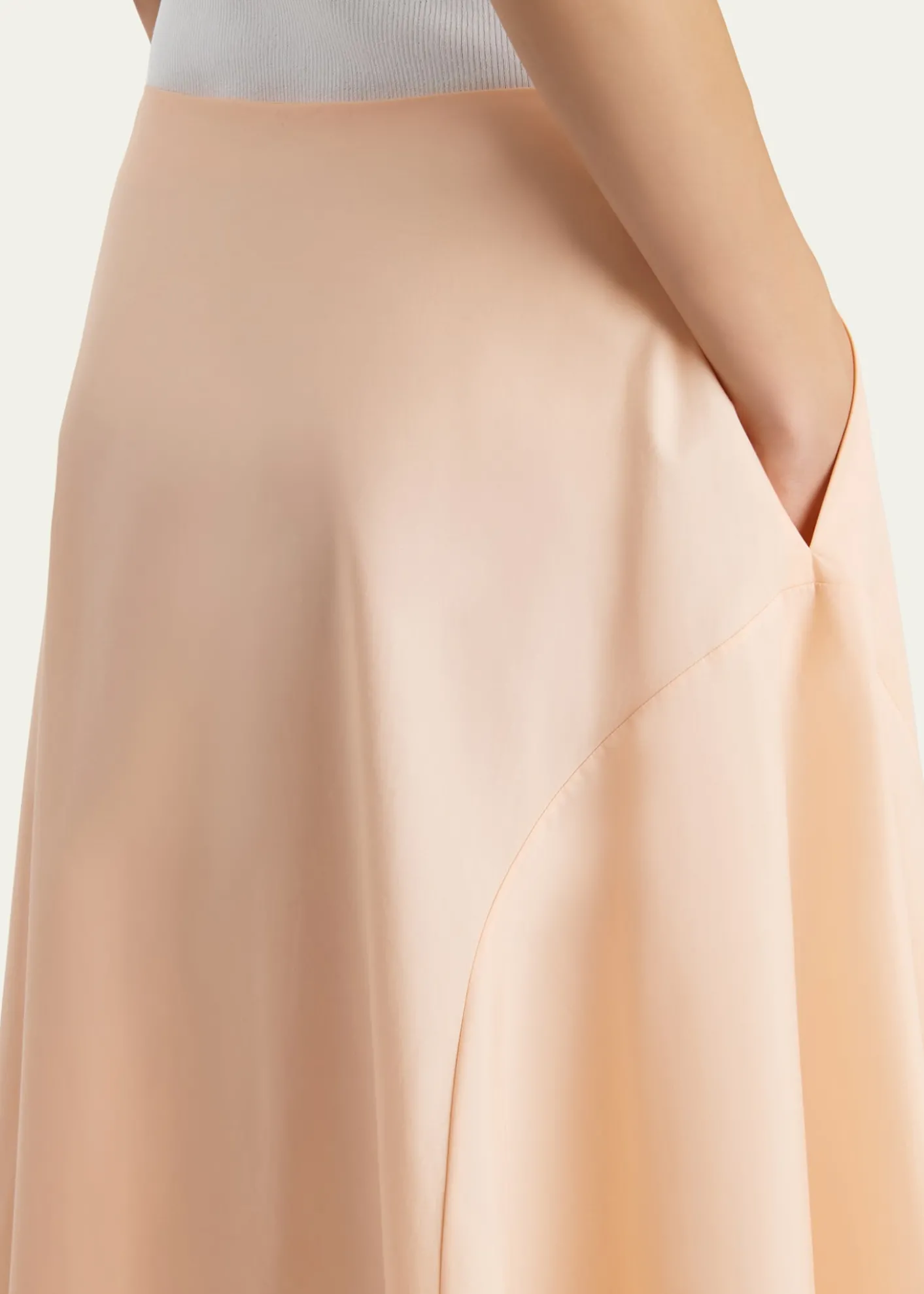 KhaiteArtin Paneled Cotton Midi Skirt