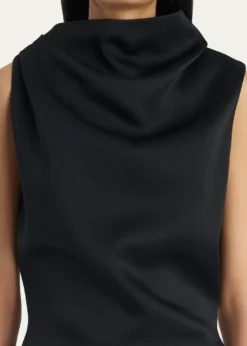 KhaiteAstor Cowl-Neck Sleeveless Mini Dress