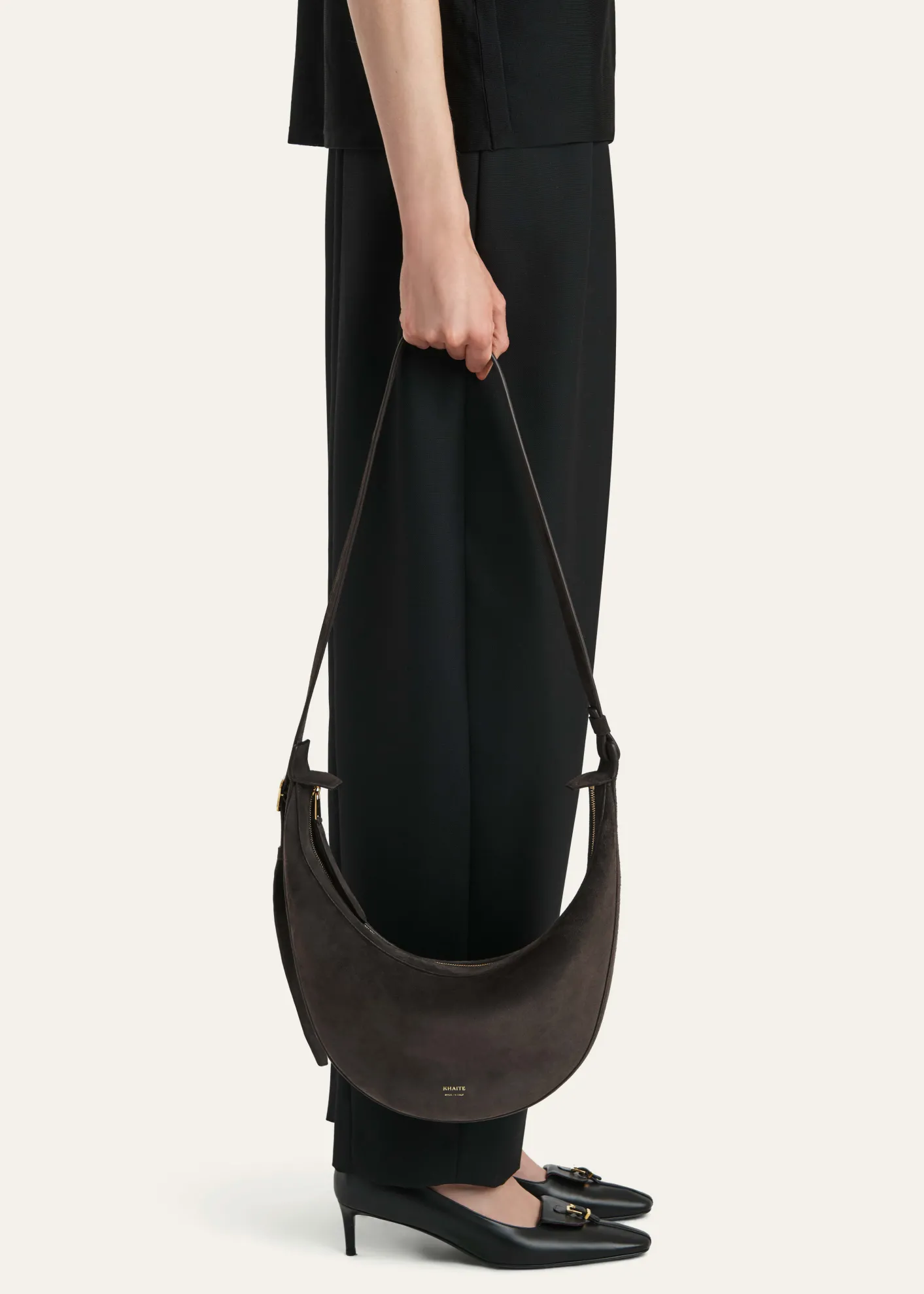 KhaiteAugustina Small Suede Crossbody Bag