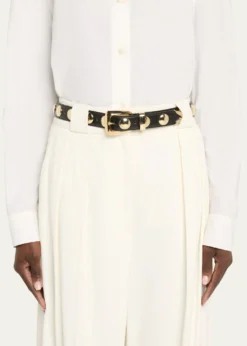 KhaiteBenny Leather Studded Belt