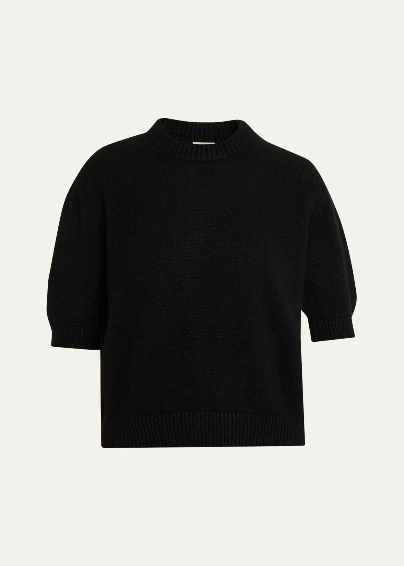 KhaiteDavin Short-Sleeve Cashmere Sweater