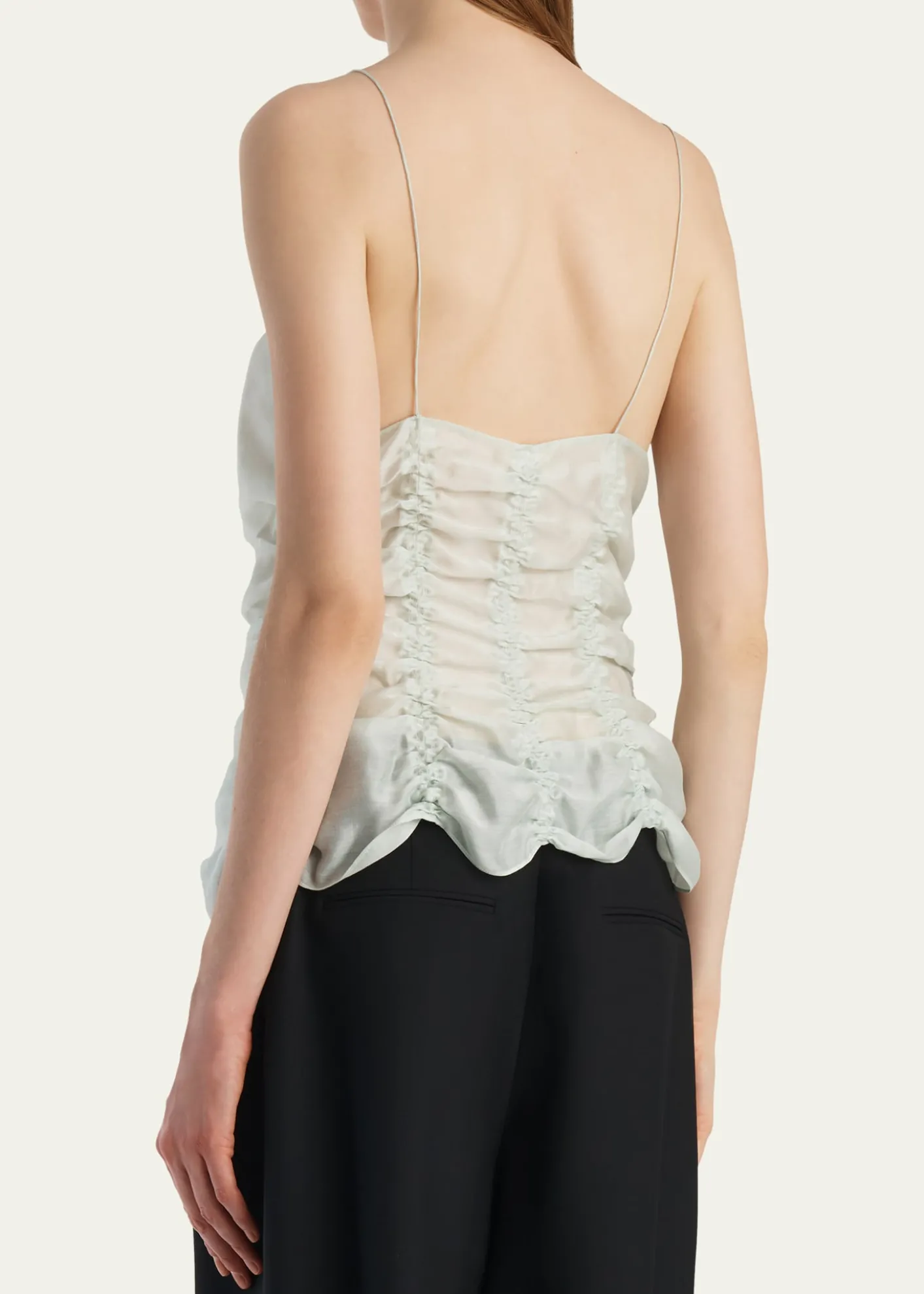KhaiteInara Ruched Silk Tank Top