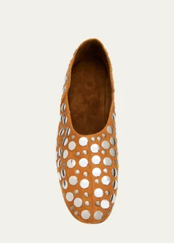 KhaiteJane Studded Leather Ballerina Flats
