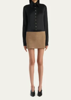 KhaiteJett Leather Mini Skirt