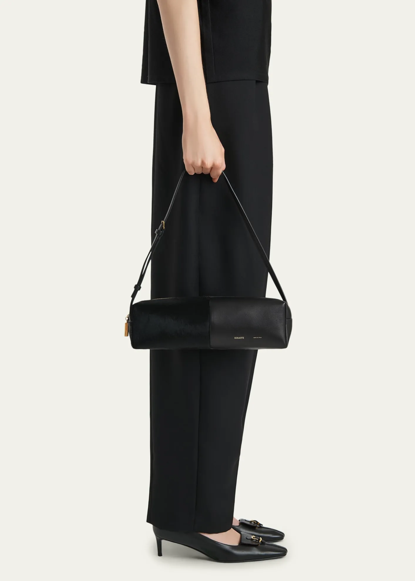 KhaiteKye Leather & Calf Hair Shoulder Bag
