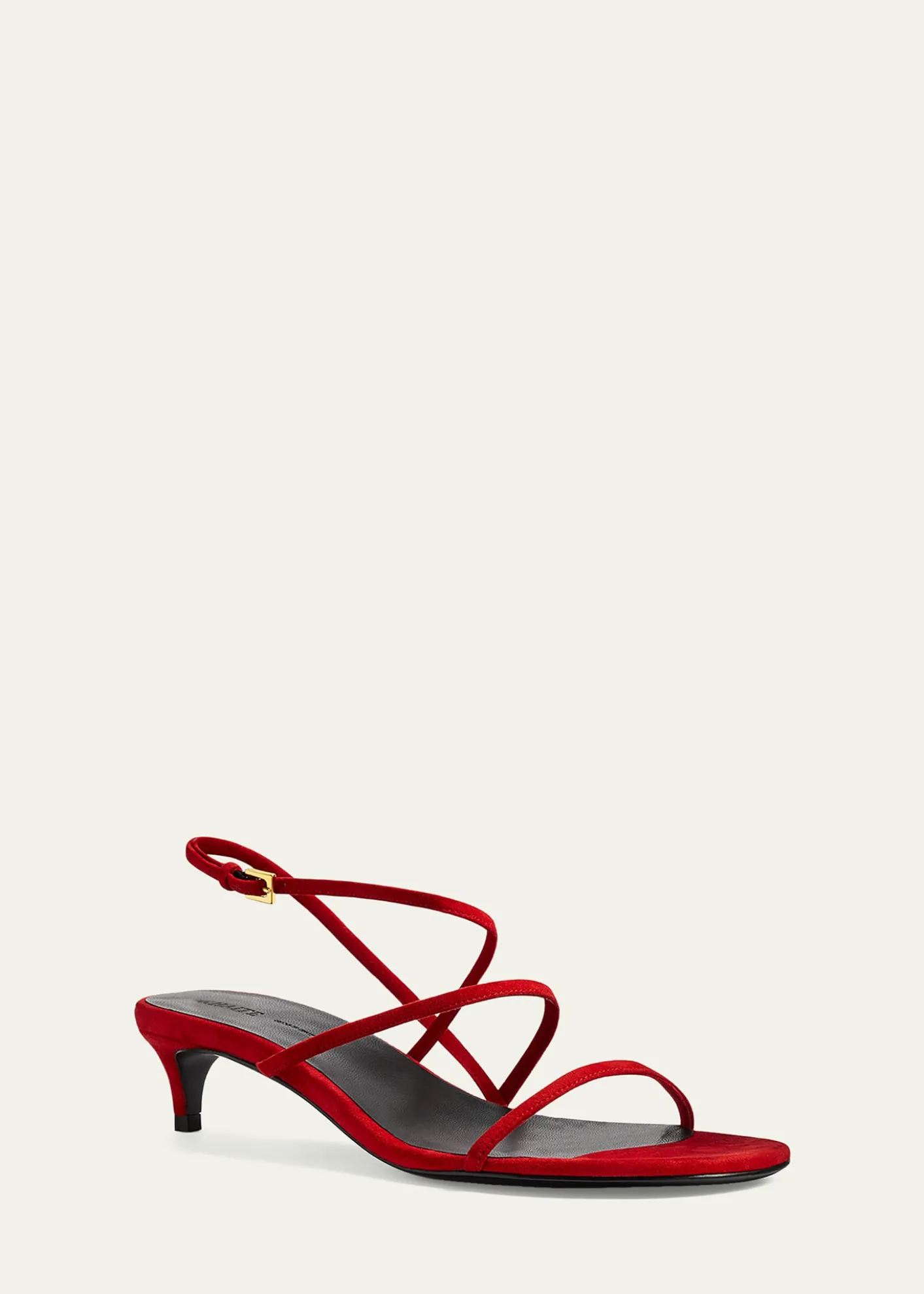 KhaiteLoop Suede Kitten-Heel Sandals