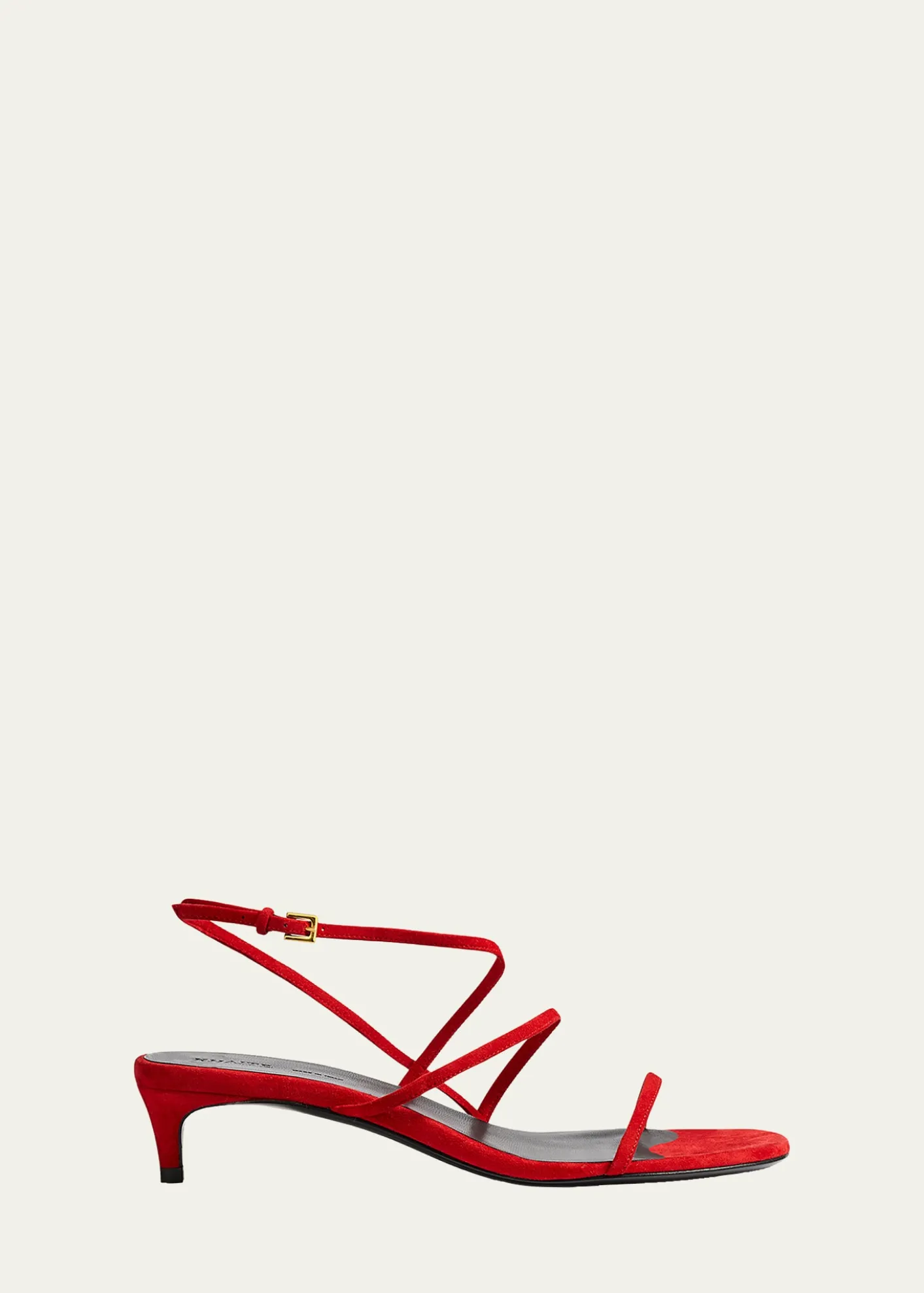 KhaiteLoop Suede Kitten-Heel Sandals