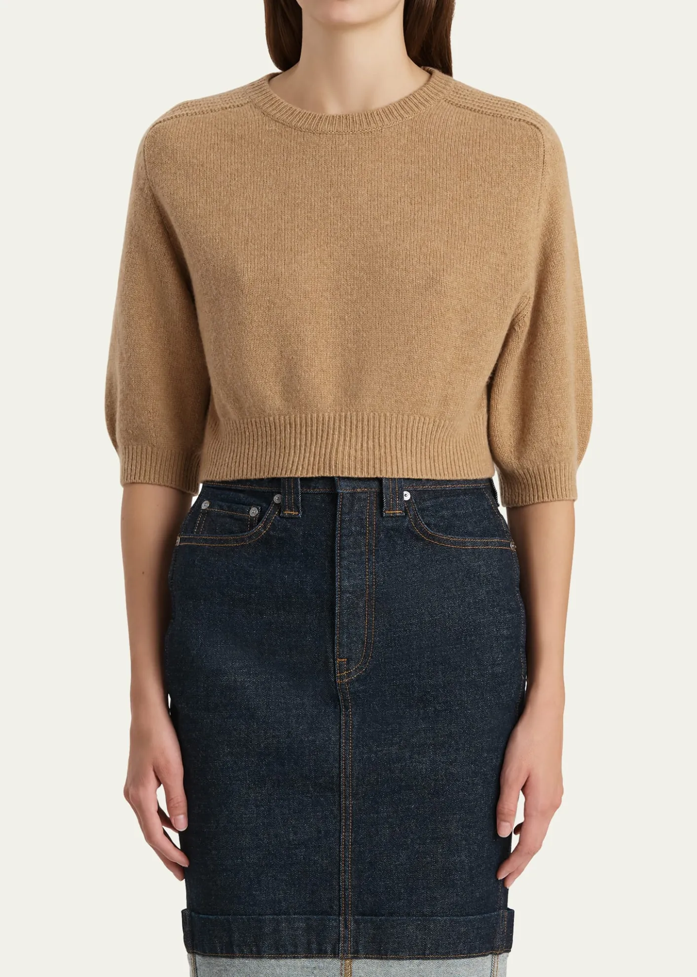 KhaiteLorelai Cropped Wool-Cashmere Sweater