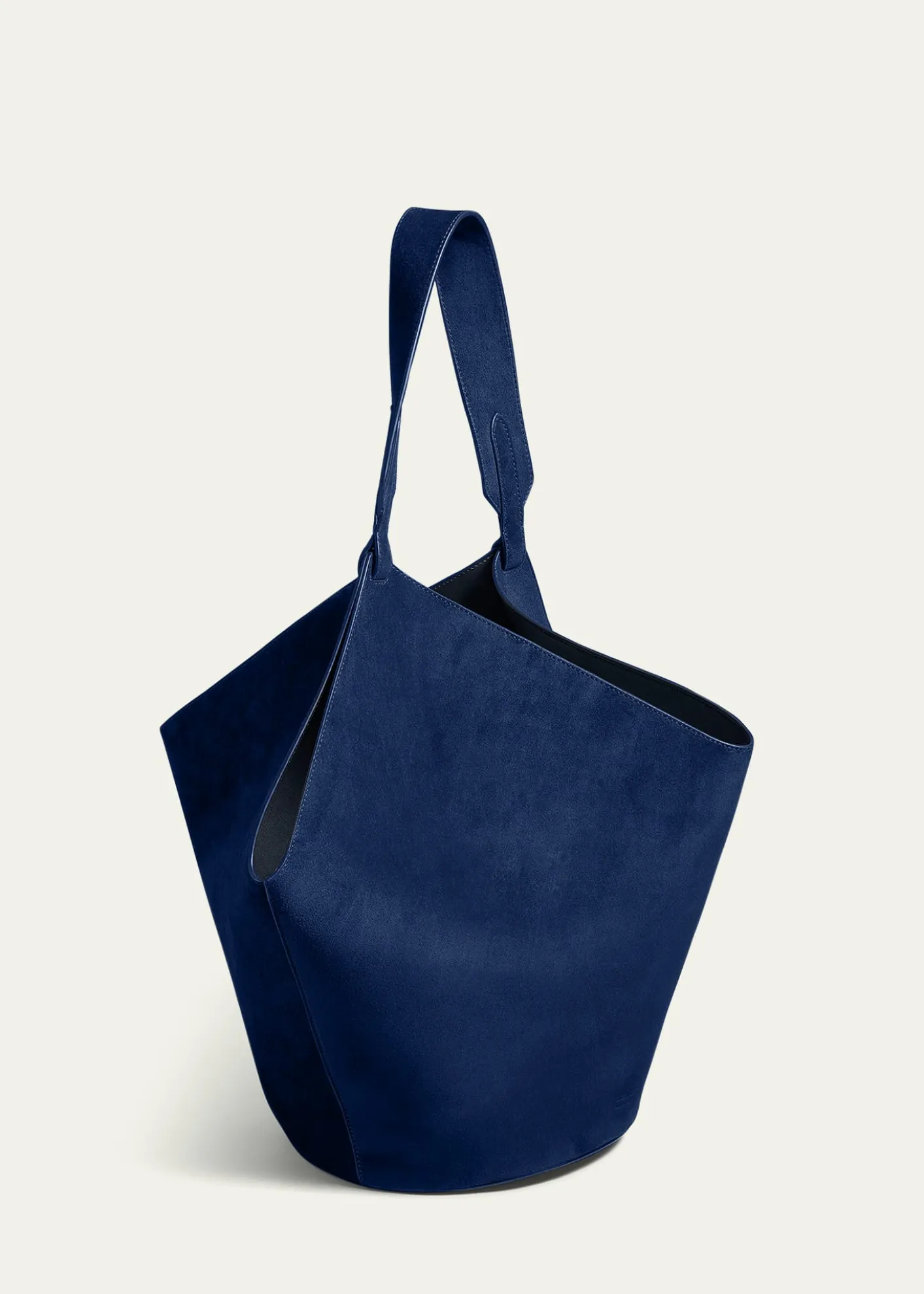 KhaiteLotus Medium Calfskin Suede Tote Bag