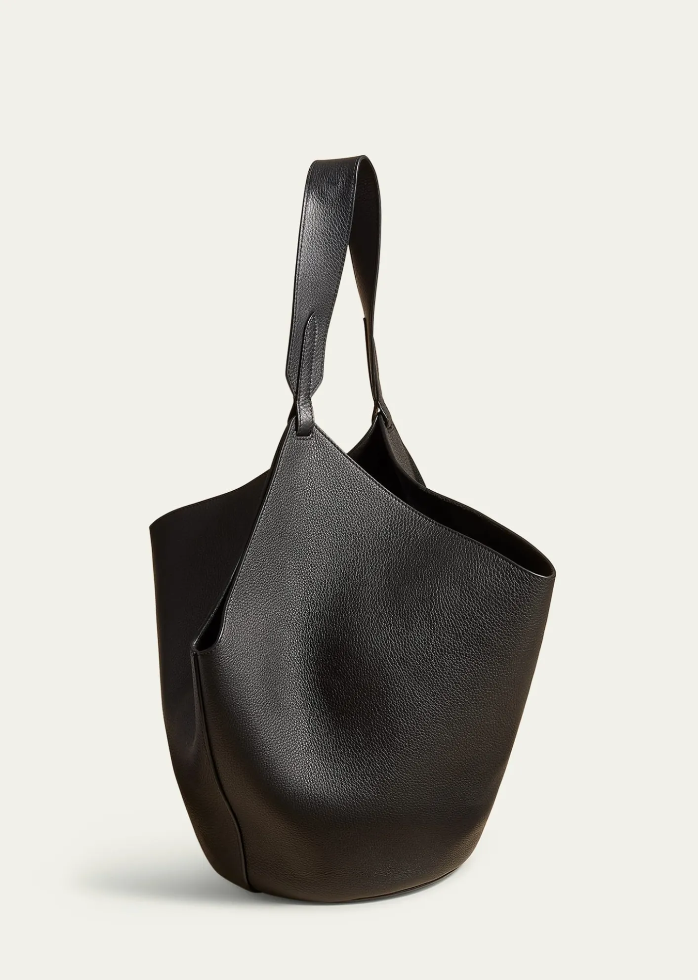 KhaiteLotus Medium Pebbled Leather Tote Bag