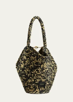 KhaiteLotus Mini Raffia Top-Handle Bag