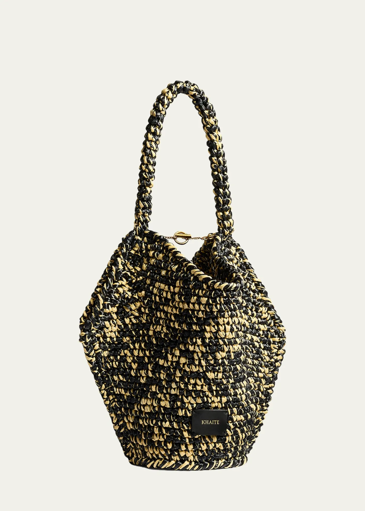 KhaiteLotus Mini Raffia Top-Handle Bag