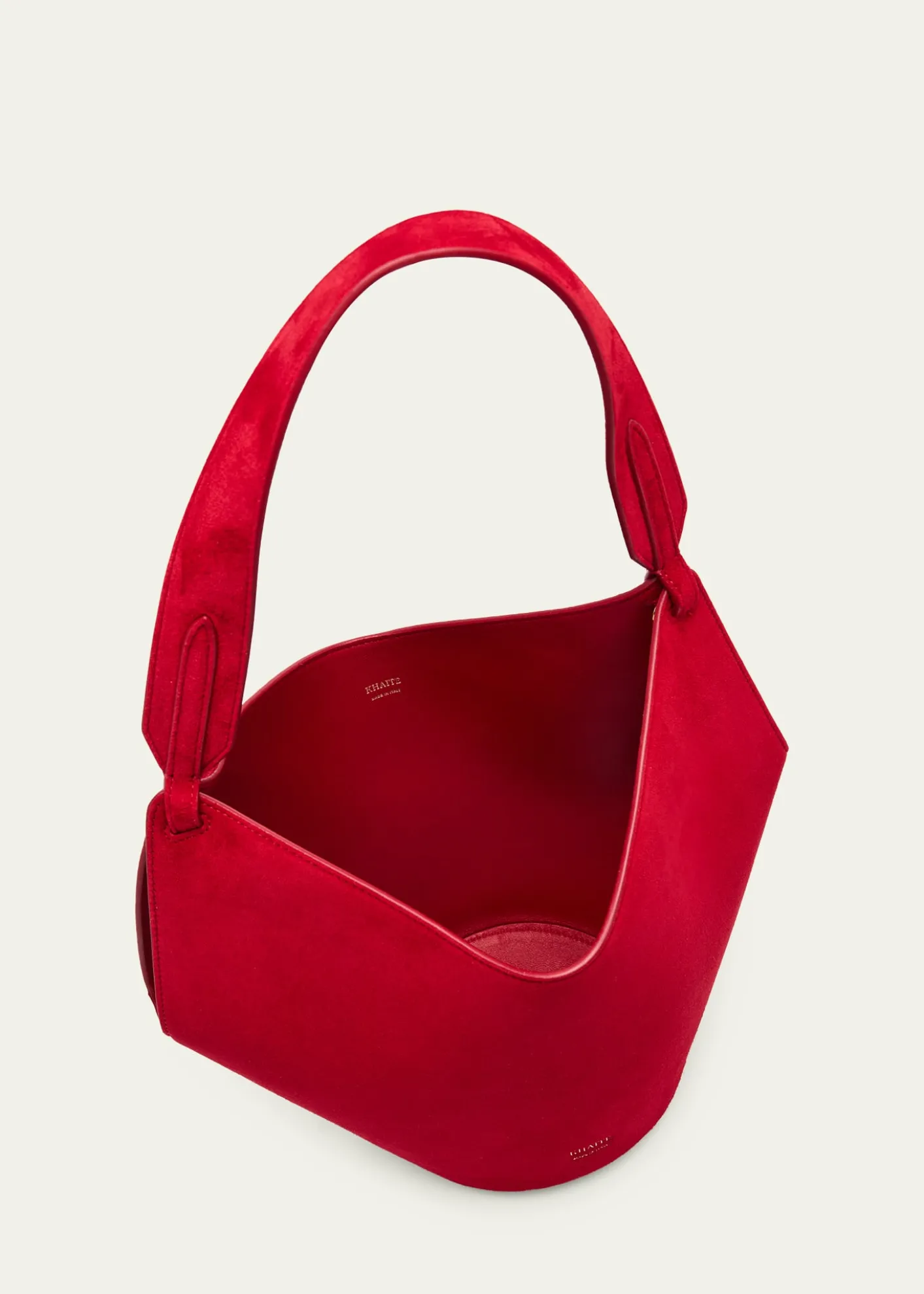KhaiteLotus Mini Suede Tote Bag