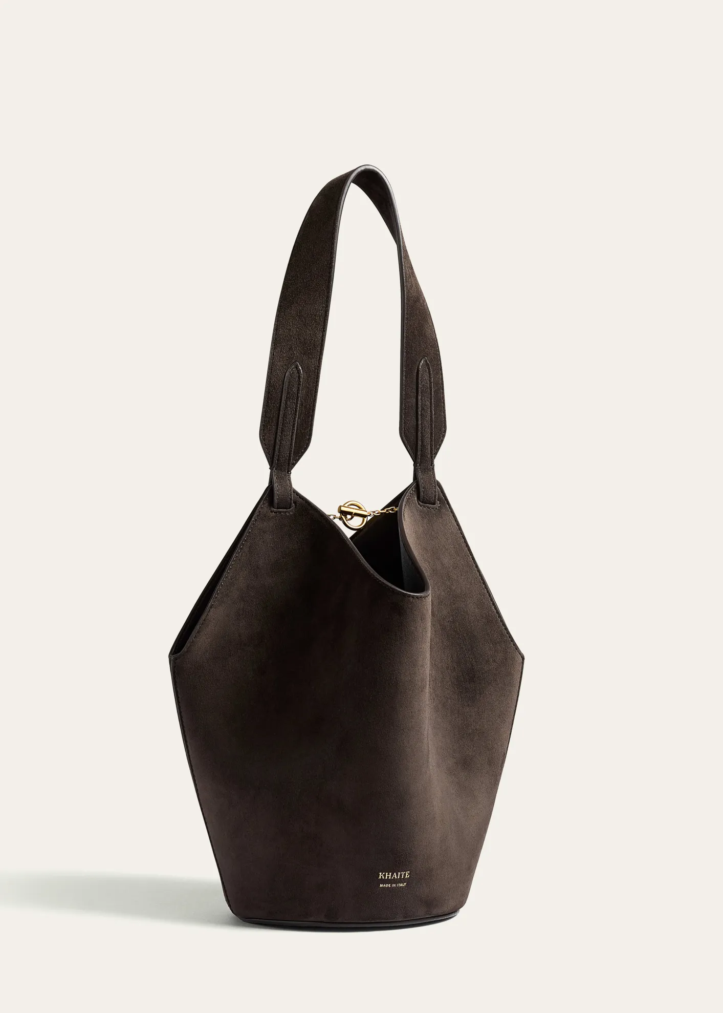 KhaiteLotus Mini Suede Tote Bag