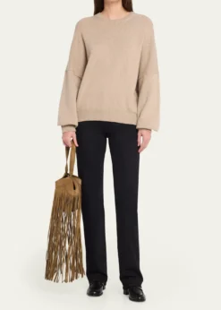 KhaiteLotus Nano Fringe Suede Tote Bag