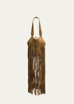 KhaiteLotus Nano Fringe Suede Tote Bag