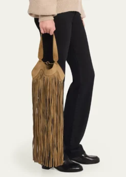 KhaiteLotus Nano Fringe Suede Tote Bag