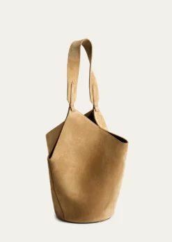 KhaiteLotus Small Suede Tote Bag
