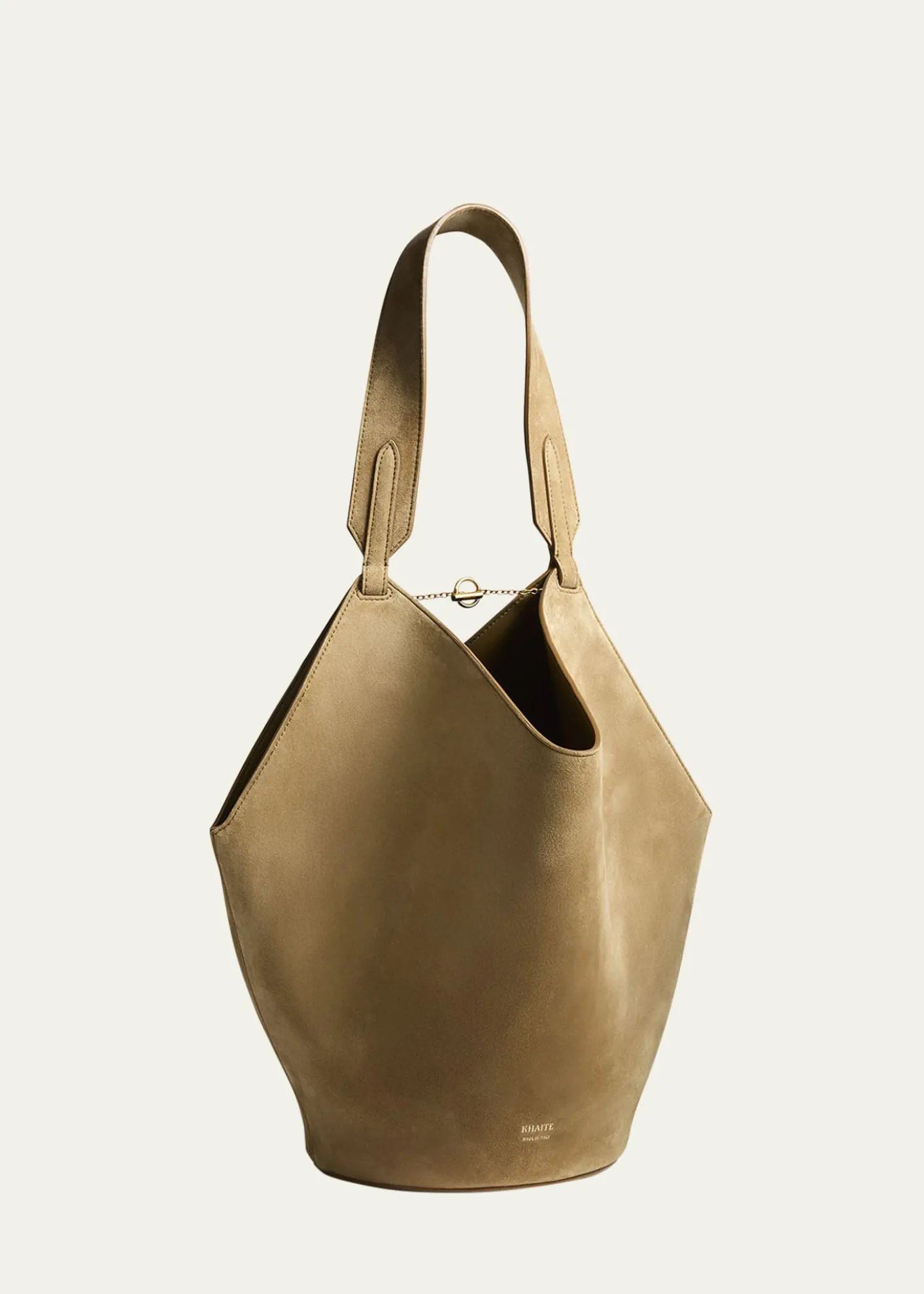 KhaiteLotus Small Suede Tote Bag