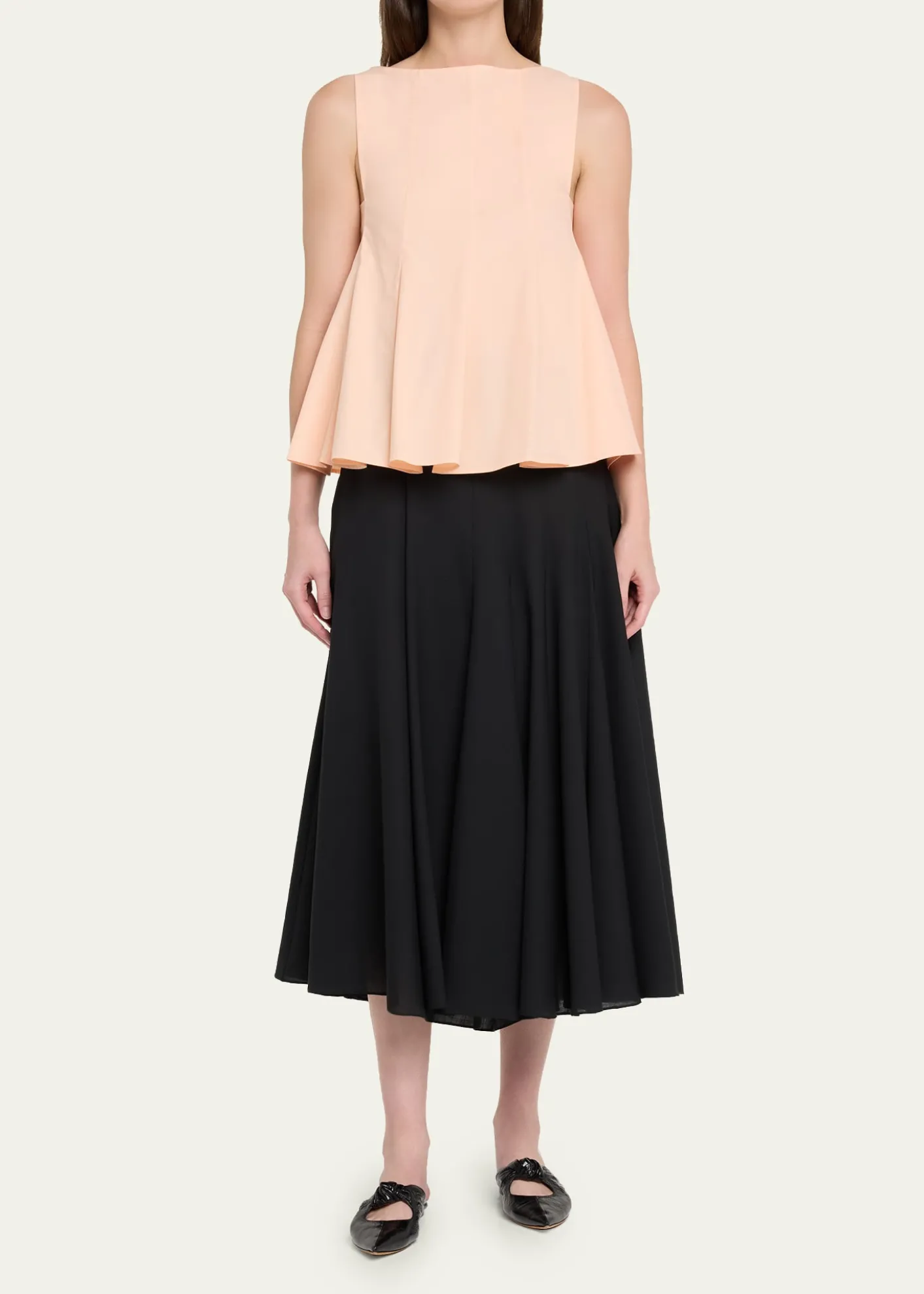 KhaiteMarita Paneled Cotton Peplum Top
