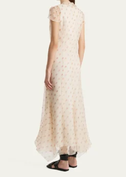 KhaiteMeera Rose-Print Silk Wrap Maxi Dress