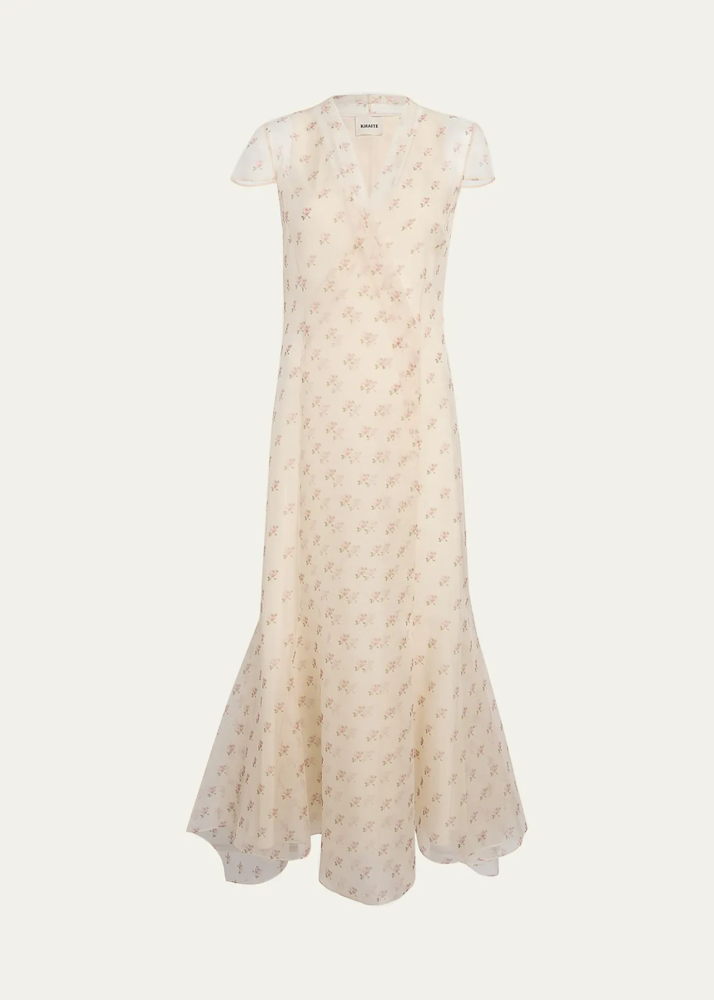 KhaiteMeera Rose-Print Silk Wrap Maxi Dress