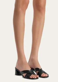 Khaite55mm Liria Leather Mule Sandals