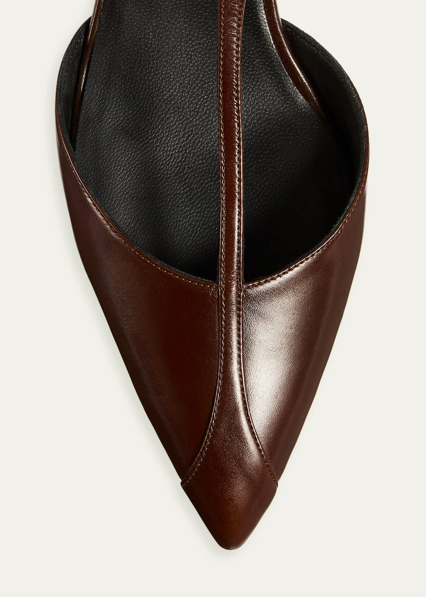 Khaite45mm Mia Leather T-Strap Pumps