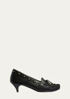Khaite45mm Milly Leather Moccasin Pumps