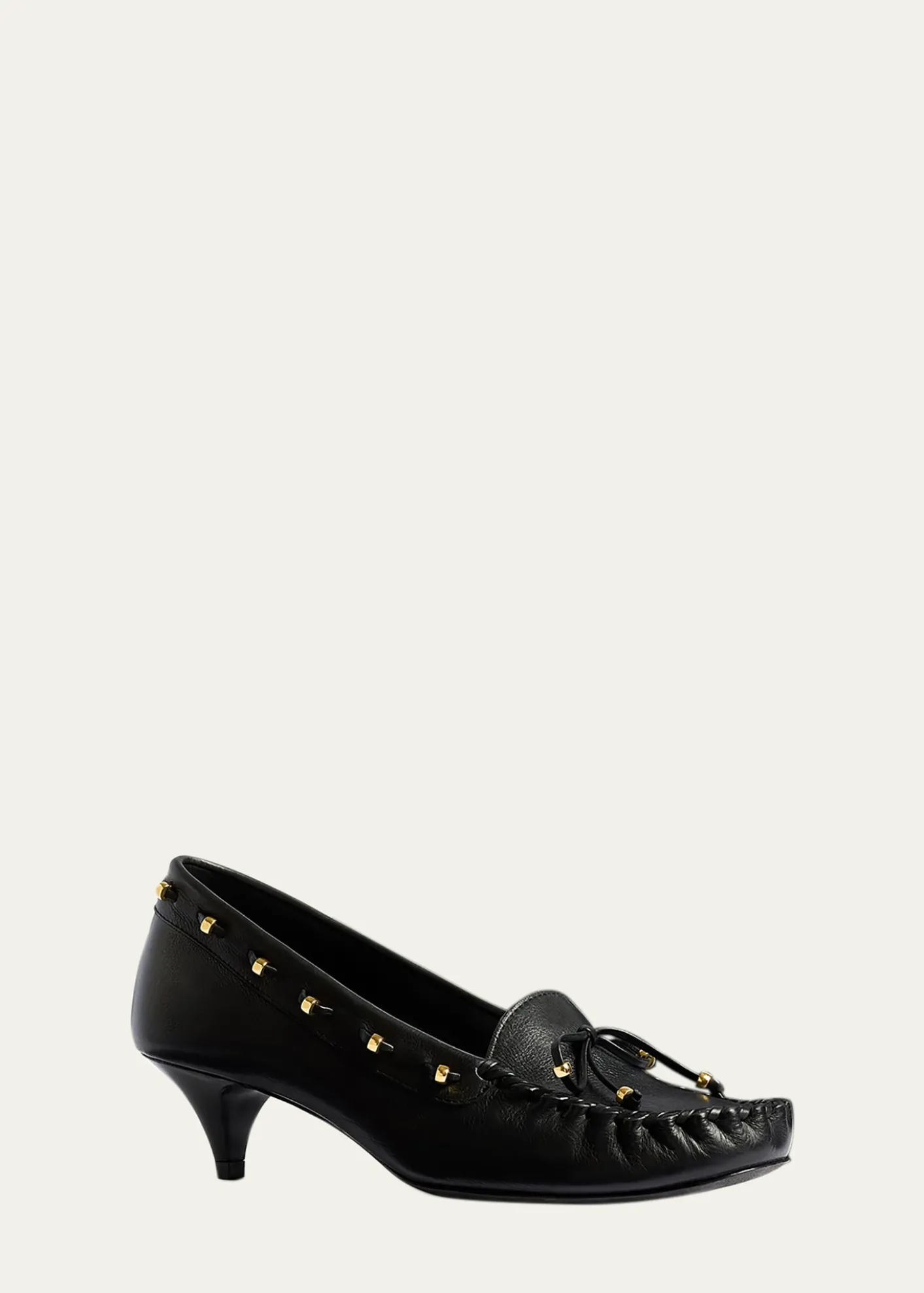 Khaite45mm Milly Leather Moccasin Pumps