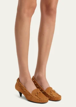 Khaite45mm Milly Suede Moccasin Pumps