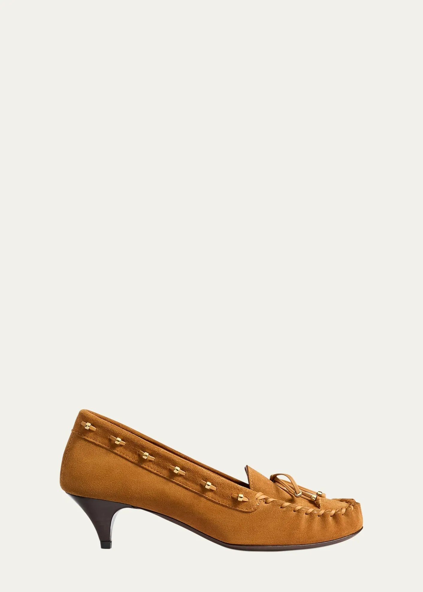 Khaite45mm Milly Suede Moccasin Pumps