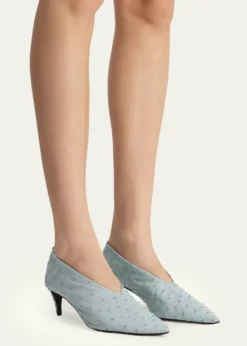 Khaite50mm Miriam Ostrich-Effect Leather Pumps